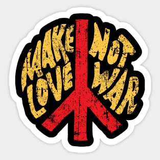 Make Love Not War Peace Sign Sticker